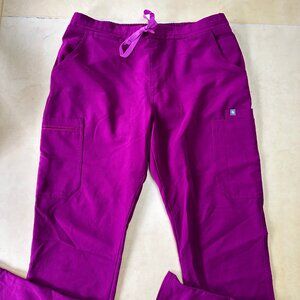 Figs Limited Edition Dark Magenta Women's Yola Skinny Scrub Pants Size Med